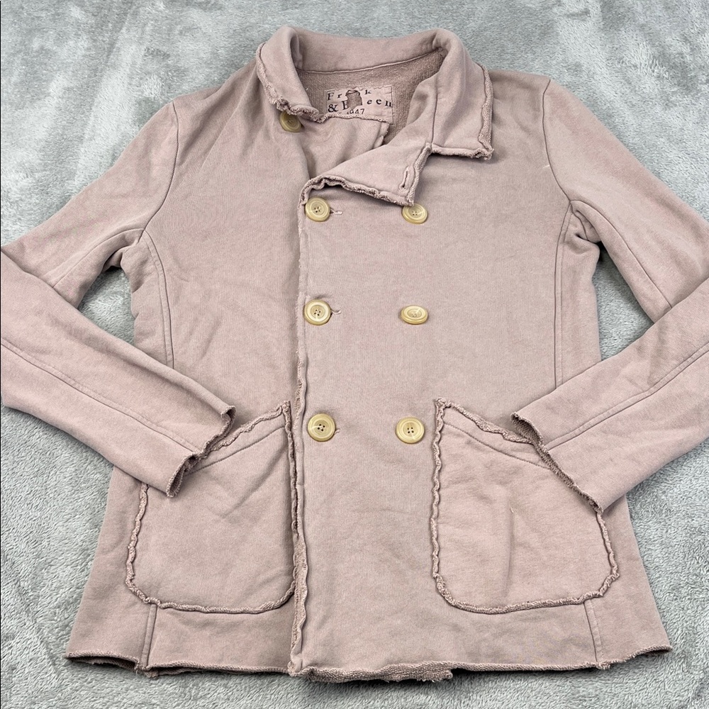 NEW Frank & Eileen XS‎ 100% Cotton Taupe Beige Belfast Double Breasted Coat FLAW